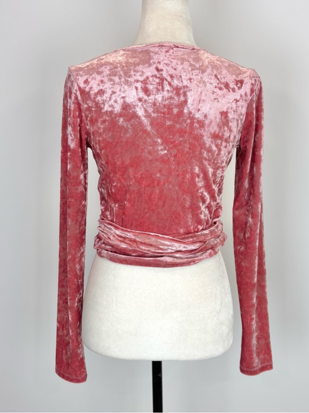 Twik pink velvet faux-wrap top - Picture 4 of 6